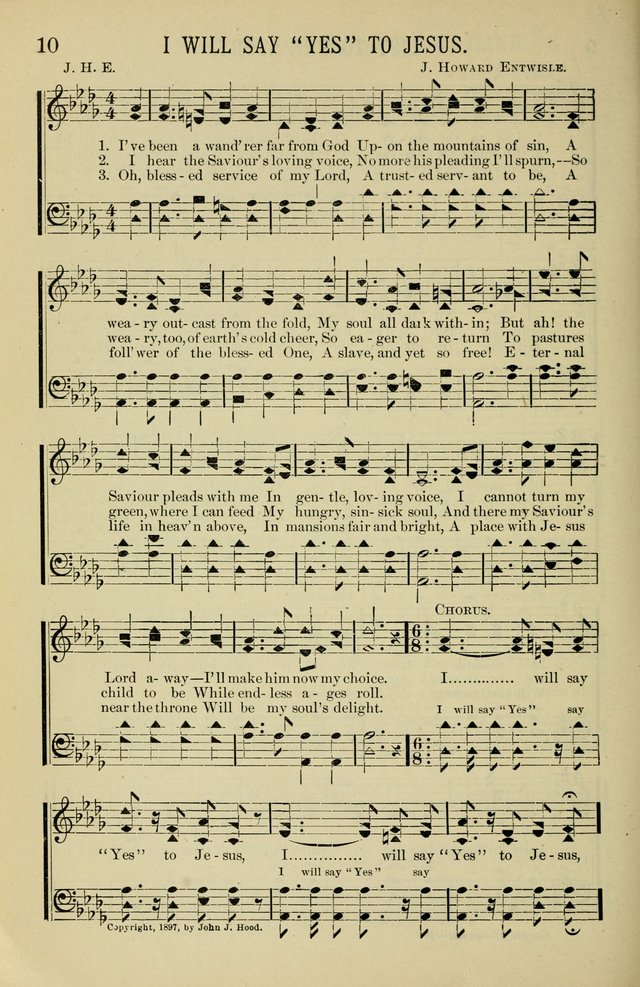 Gospel Hosannas: A Choice Collection of Hymns and Tunes for use in Evangelistic, Brotherhood and Mission Meetings, Sunday School, Etc. page 10