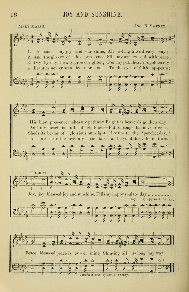 Gospel Hosannas: A Choice Collection of Hymns and Tunes for use in Evangelistic, Brotherhood and Mission Meetings, Sunday School, Etc. page 16