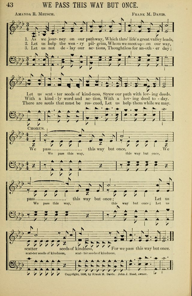 Gospel Hosannas: A Choice Collection of Hymns and Tunes for use in Evangelistic, Brotherhood and Mission Meetings, Sunday School, Etc. page 43