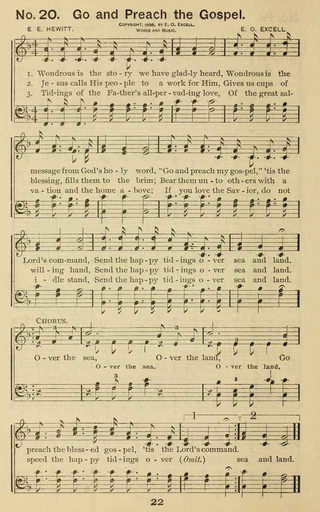 The Gospel Hymnal: for Sunday school and church work page 22