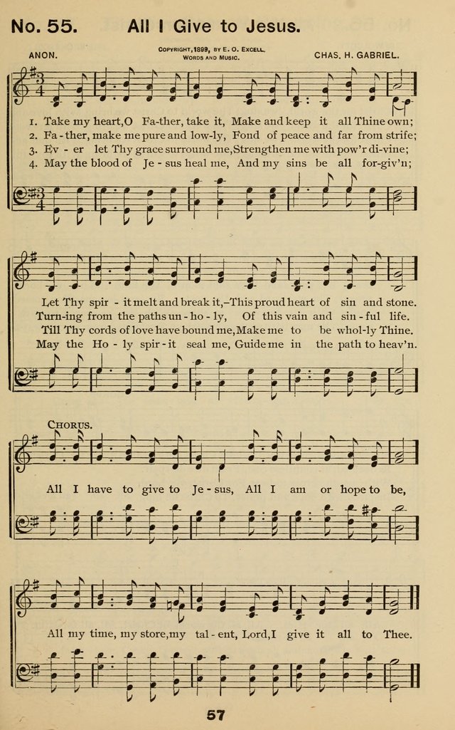 The Gospel Hymnal: for Sunday school and church work page 57
