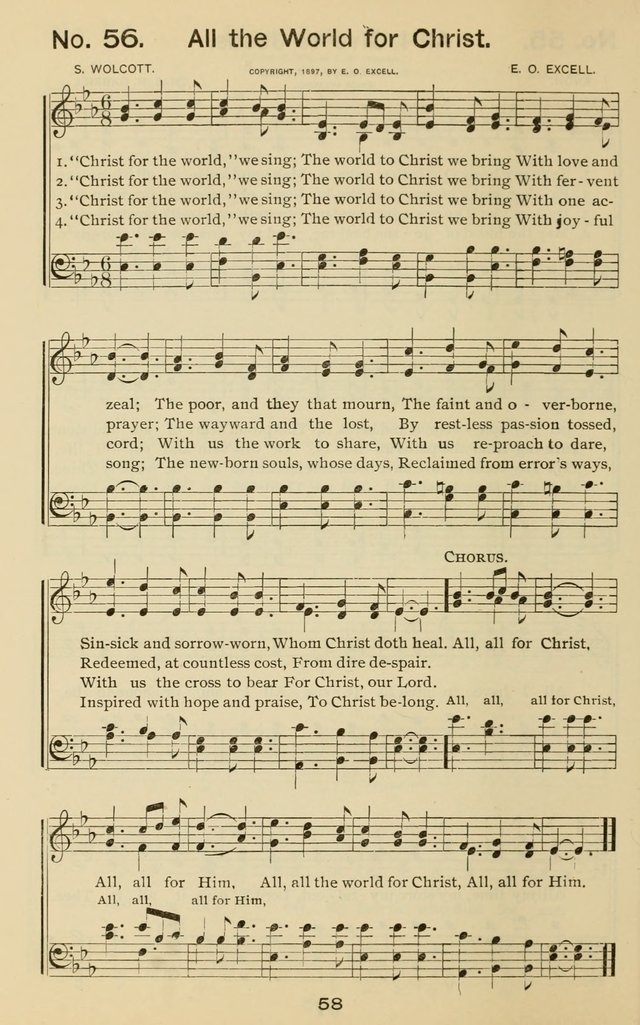 The Gospel Hymnal: for Sunday school and church work page 58