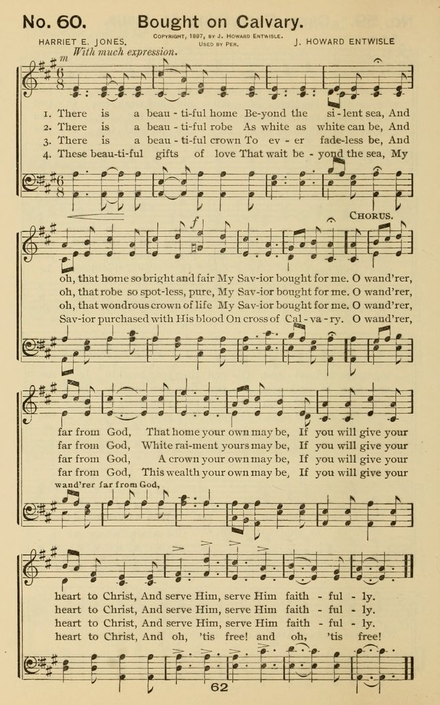 The Gospel Hymnal: for Sunday school and church work page 62