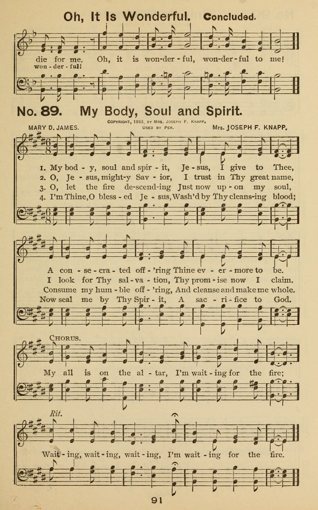 The Gospel Hymnal: for Sunday school and church work page 91