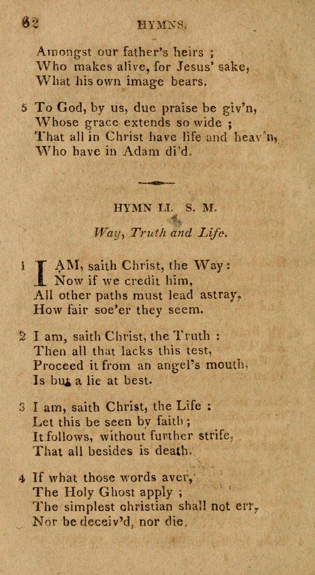 The Gospel Hymn Book: being a selection of hymns, composed by different authors designed for the use of the church universal and adapted to public and private devotion page 62