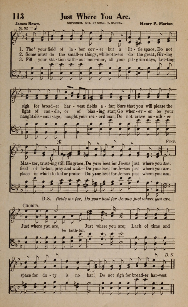Gospel Hymns and Songs: for the Church, Sunday School and Evangelistic Services page 113
