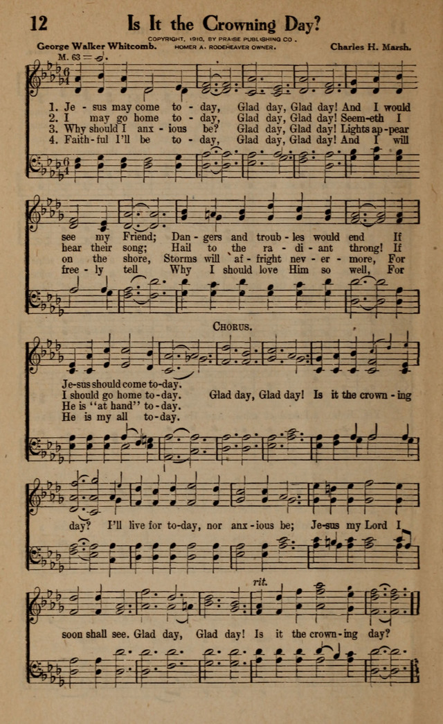 Gospel Hymns and Songs: for the Church, Sunday School and Evangelistic Services page 12
