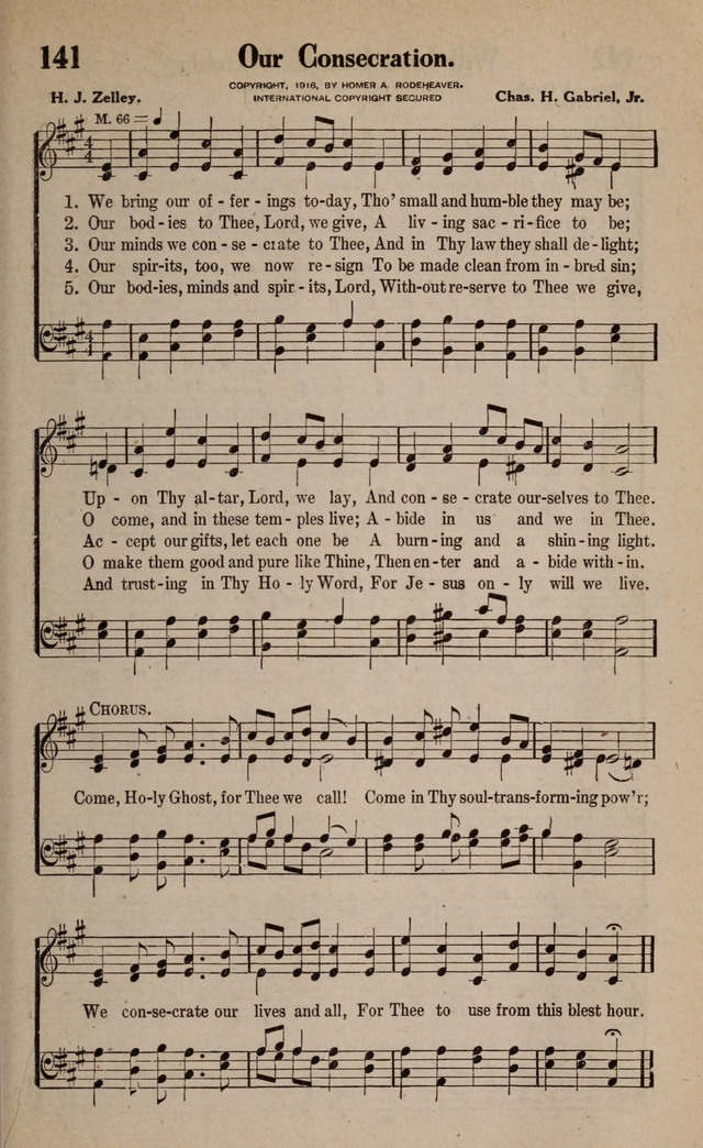 Gospel Hymns and Songs: for the Church, Sunday School and Evangelistic Services page 141