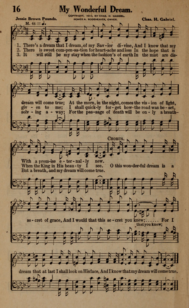 Gospel Hymns and Songs: for the Church, Sunday School and Evangelistic Services page 16