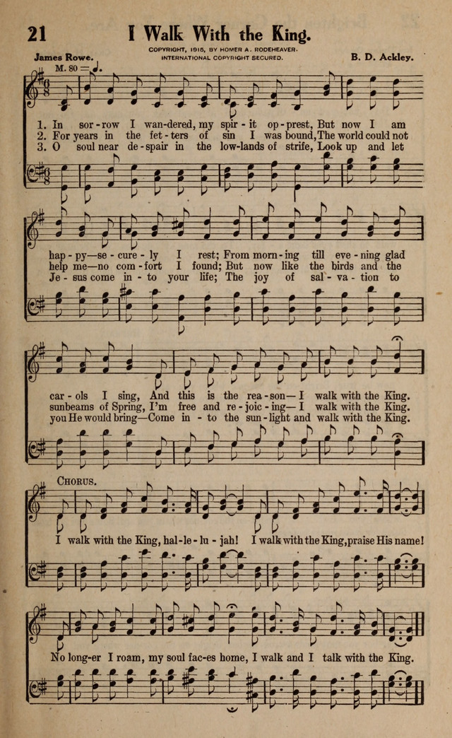 Gospel Hymns and Songs: for the Church, Sunday School and Evangelistic Services page 21