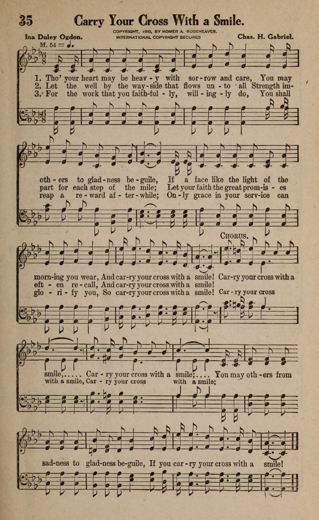 Gospel Hymns and Songs: for the Church, Sunday School and Evangelistic Services page 35