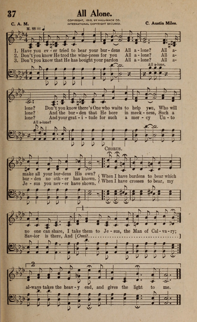 Gospel Hymns and Songs: for the Church, Sunday School and Evangelistic Services page 37