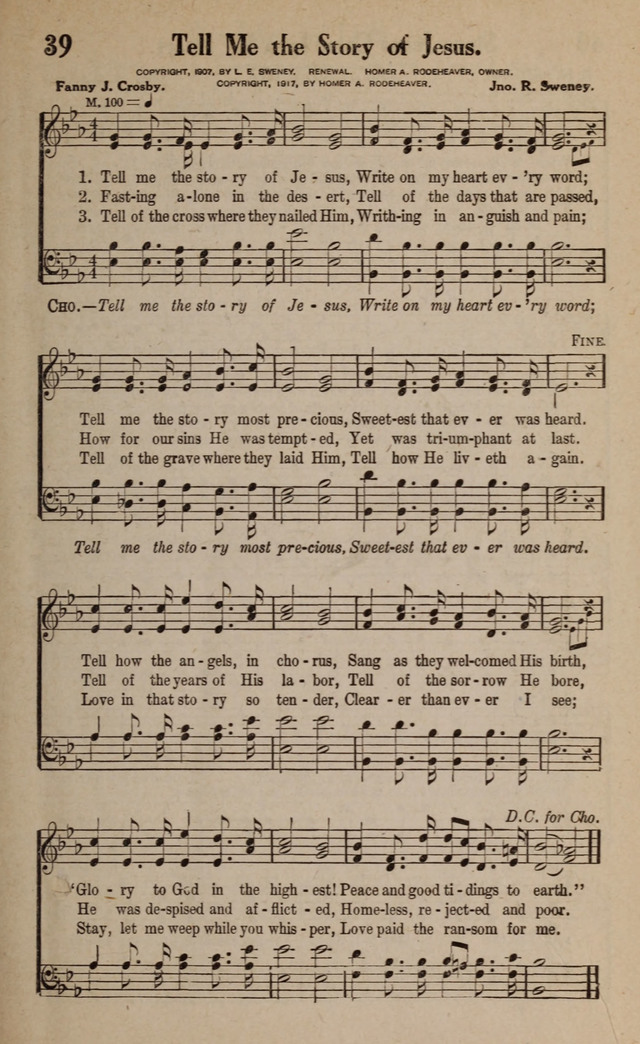 Gospel Hymns and Songs: for the Church, Sunday School and Evangelistic Services page 39