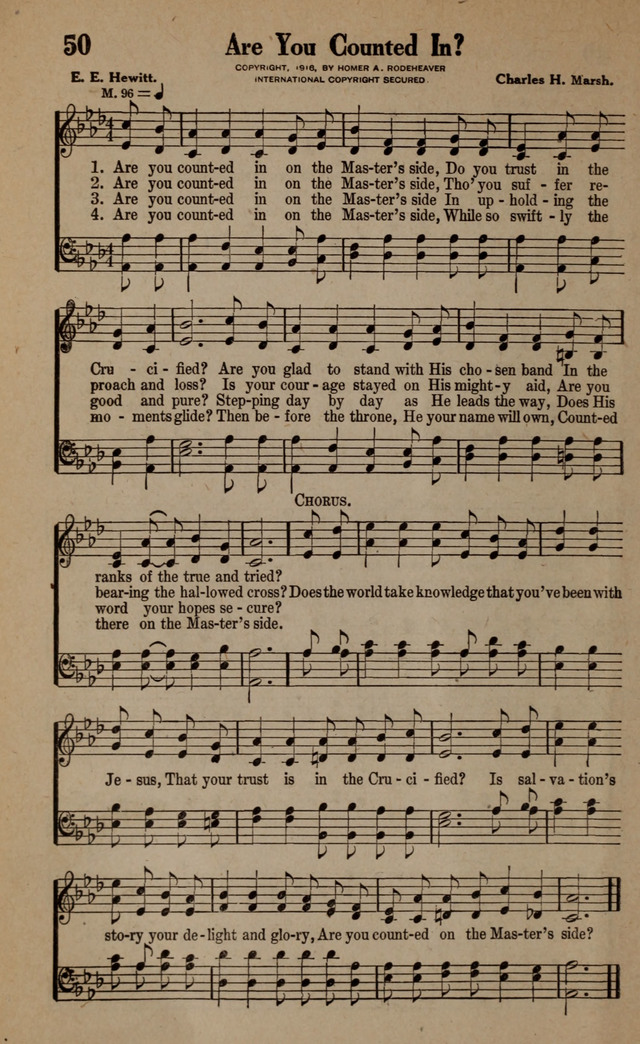 Gospel Hymns and Songs: for the Church, Sunday School and Evangelistic Services page 50