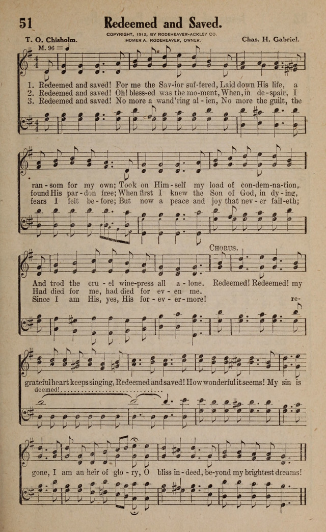 Gospel Hymns and Songs: for the Church, Sunday School and Evangelistic Services page 51