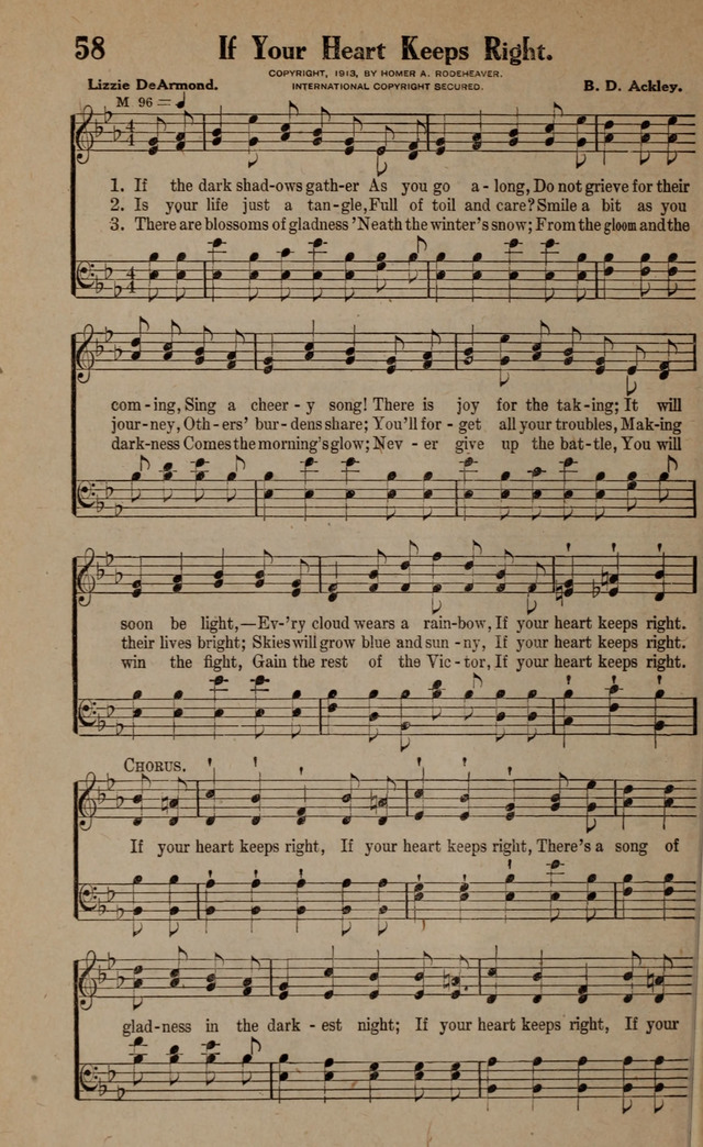 Gospel Hymns and Songs: for the Church, Sunday School and Evangelistic Services page 58