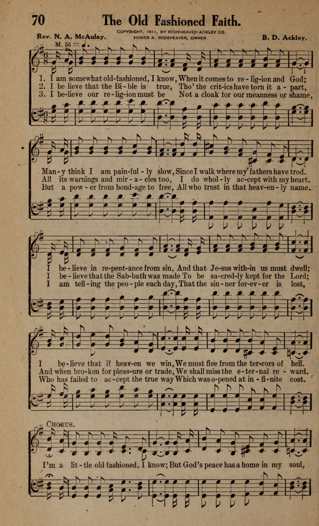 Gospel Hymns and Songs: for the Church, Sunday School and Evangelistic Services page 70