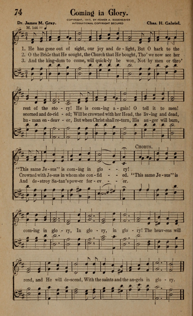 Gospel Hymns and Songs: for the Church, Sunday School and Evangelistic Services page 74