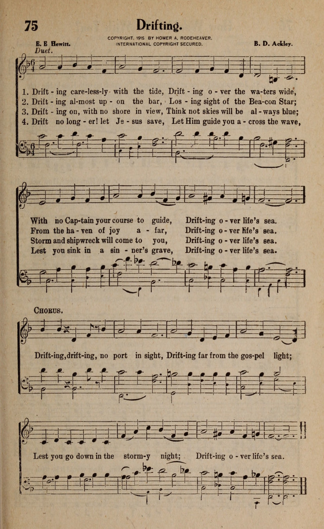 Gospel Hymns and Songs: for the Church, Sunday School and Evangelistic Services page 75