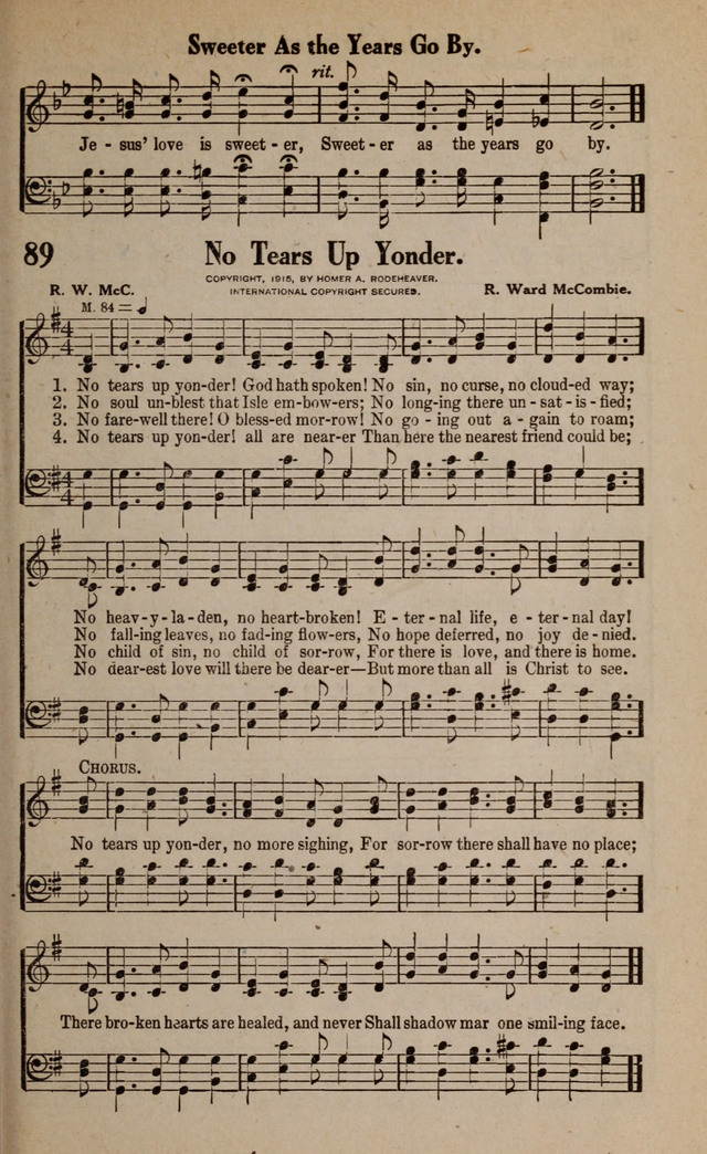 Gospel Hymns and Songs: for the Church, Sunday School and Evangelistic Services page 89