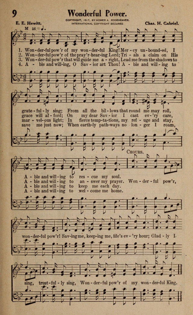 Gospel Hymns and Songs: for the Church, Sunday School and Evangelistic Services page 9