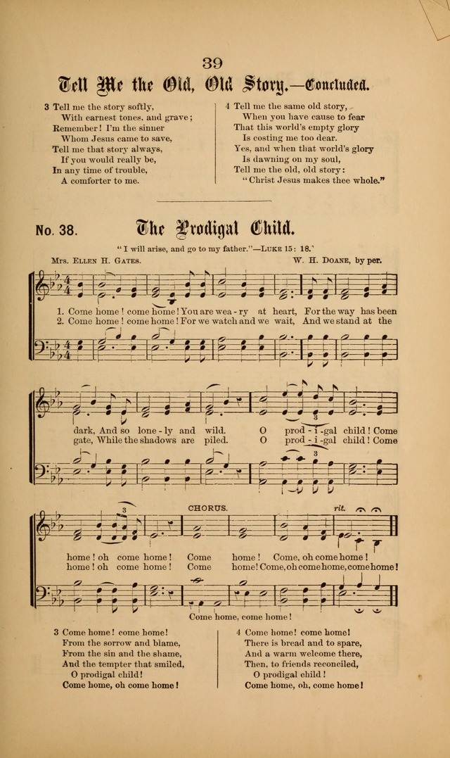 Gospel Hymns and Sacred Songs: as used by them in gospel meetings page 39
