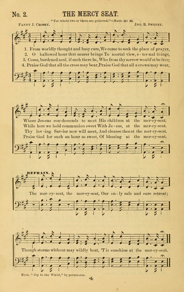 Great Joy!: a new and favorite collection of hymns and music, for gospel meetings, prayer, temperance, and camp meetings, and Sunday schools page 2
