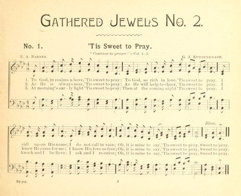 Gathered Jewels No. 2: a collection of Sunday school hymns and tunes by our best composers especially adapted to the international sunday school lessons page 3