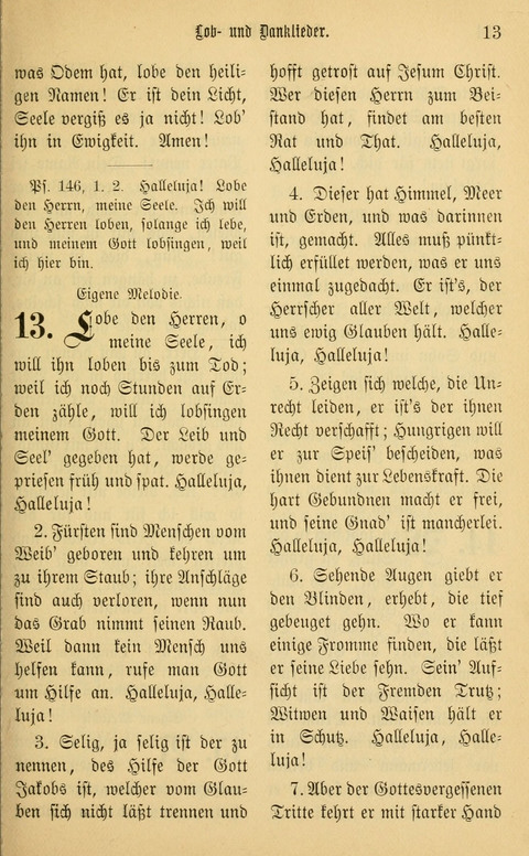 Gesangbuch in Mennoniten-Gemeinden in Kirche und Haus (4th ed.) page 13