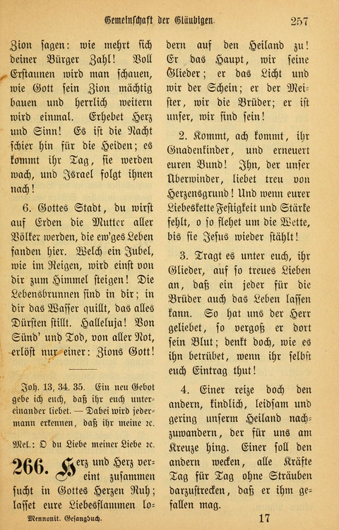 Gesangbuch in Mennoniten-Gemeinden in Kirche und Haus (4th ed.) page 257