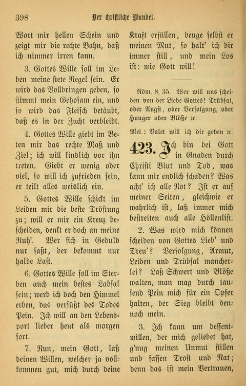 Gesangbuch in Mennoniten-Gemeinden in Kirche und Haus (4th ed.) page 398