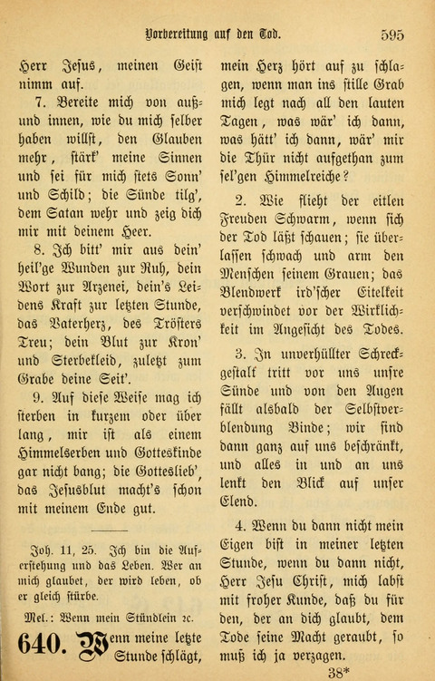 Gesangbuch in Mennoniten-Gemeinden in Kirche und Haus (4th ed.) page 595