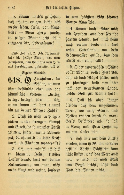 Gesangbuch in Mennoniten-Gemeinden in Kirche und Haus (4th ed.) page 602