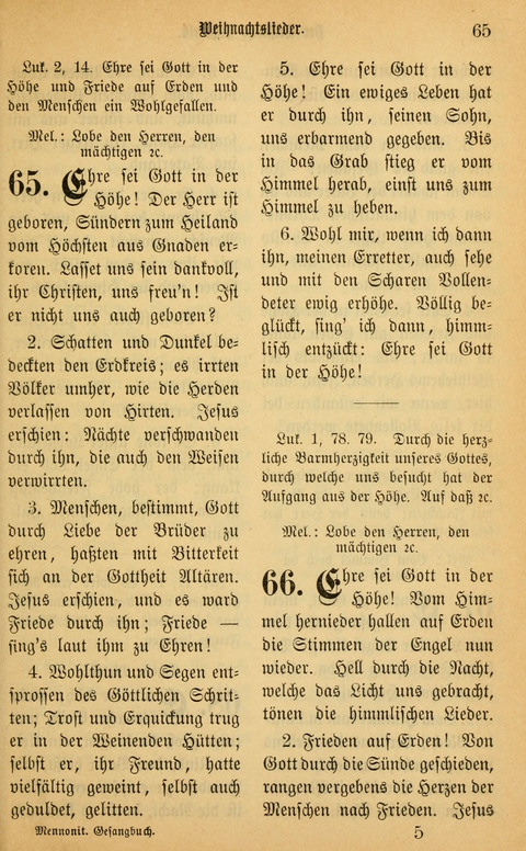 Gesangbuch in Mennoniten-Gemeinden in Kirche und Haus (4th ed.) page 65