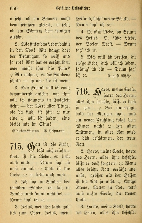 Gesangbuch in Mennoniten-Gemeinden in Kirche und Haus (4th ed.) page 650
