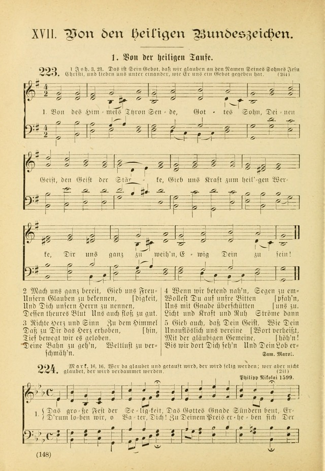 Gesangbuch mit Noten: herausgegeben von der Allgemeinen Conferenz der Mennoniten von Nord-Amerika (3rd. Aufl.) page 148