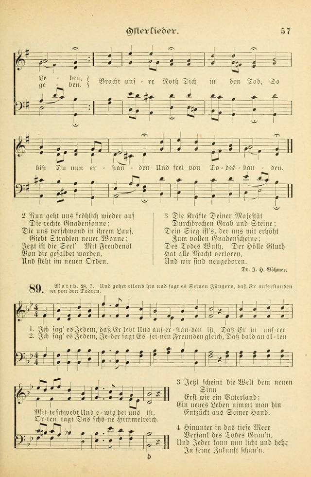 Gesangbuch mit Noten: herausgegeben von der Allgemeinen Conferenz der Mennoniten von Nord-Amerika (3rd. Aufl.) page 57
