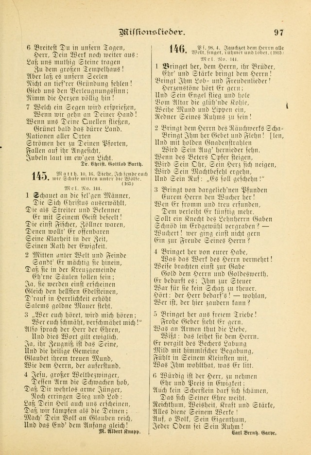 Gesangbuch mit Noten: herausgegeben von der Allgemeinen Conferenz der Mennoniten von Nord-Amerika (3rd. Aufl.) page 97