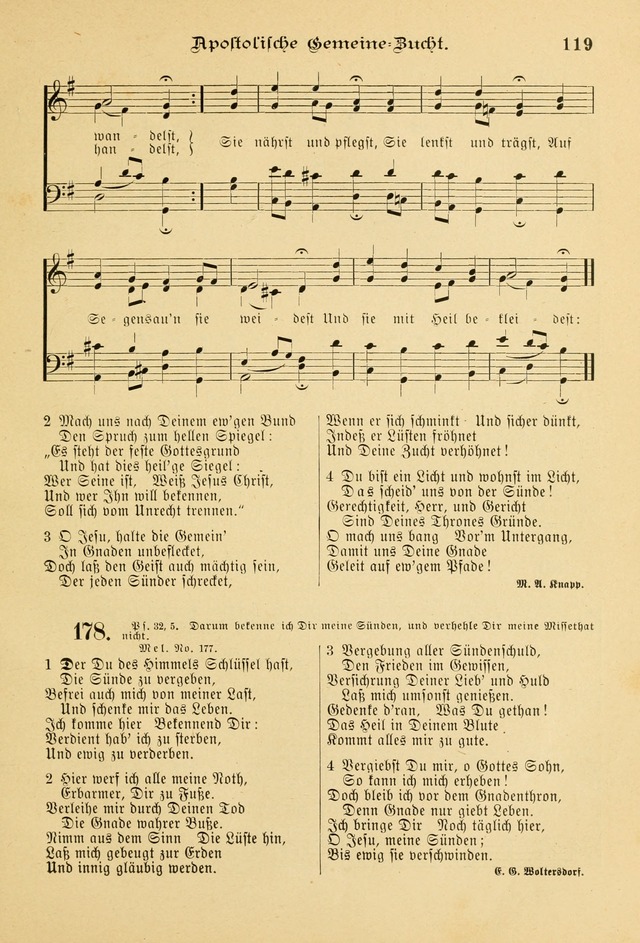 Gesangbuch mit Noten: herausgegeben von der Allgemeinen Conferenz der Mennoniten von Nord-Amerika page 119