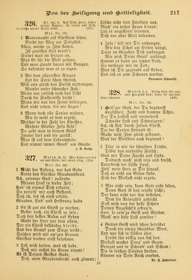Gesangbuch mit Noten: herausgegeben von der Allgemeinen Conferenz der Mennoniten von Nord-Amerika page 217
