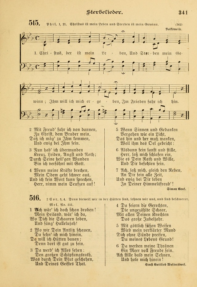 Gesangbuch mit Noten: herausgegeben von der Allgemeinen Conferenz der Mennoniten von Nord-Amerika page 341