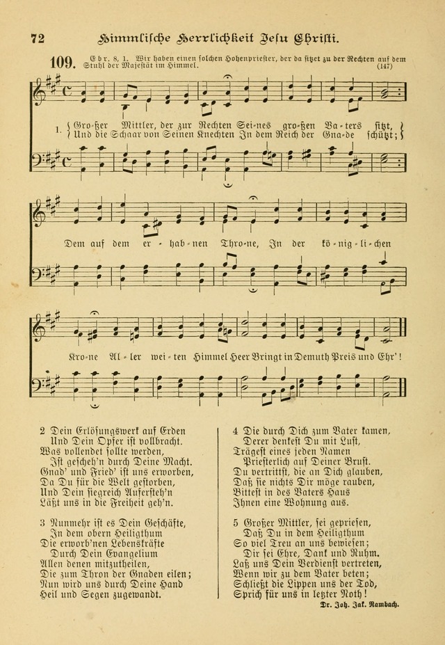 Gesangbuch mit Noten: herausgegeben von der Allgemeinen Conferenz der Mennoniten von Nord-Amerika page 72