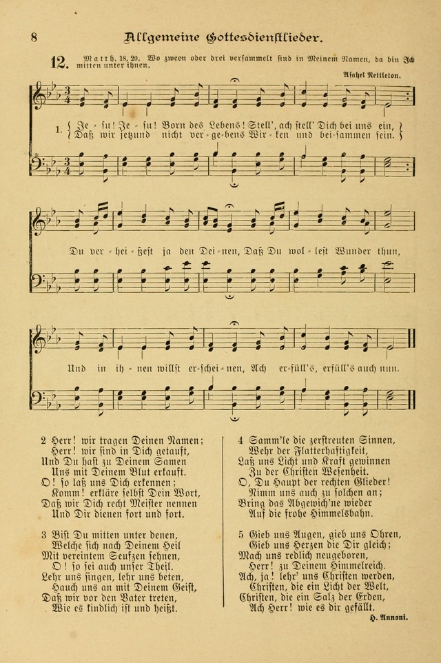 Gesangbuch mit Noten: herausgegeben von der Allgemeinen Conferenz der Mennoniten von Nord-Amerika page 8