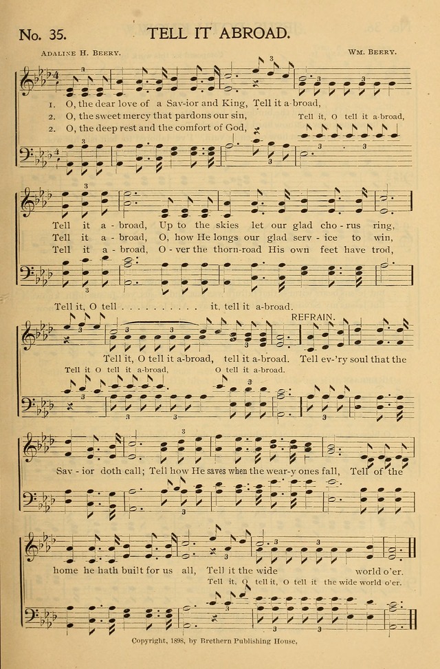 Gospel Songs and Hymns No. 1: for the sunday school, prayer meeting, social meeting, general song service page 35