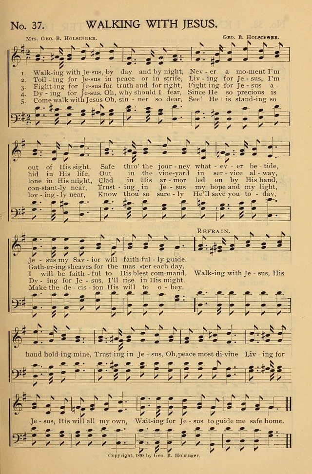 Gospel Songs and Hymns No. 1: for the sunday school, prayer meeting, social meeting, general song service page 37