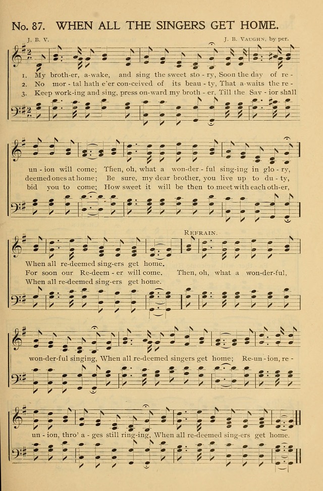 Gospel Songs and Hymns No. 1: for the sunday school, prayer meeting, social meeting, general song service page 87
