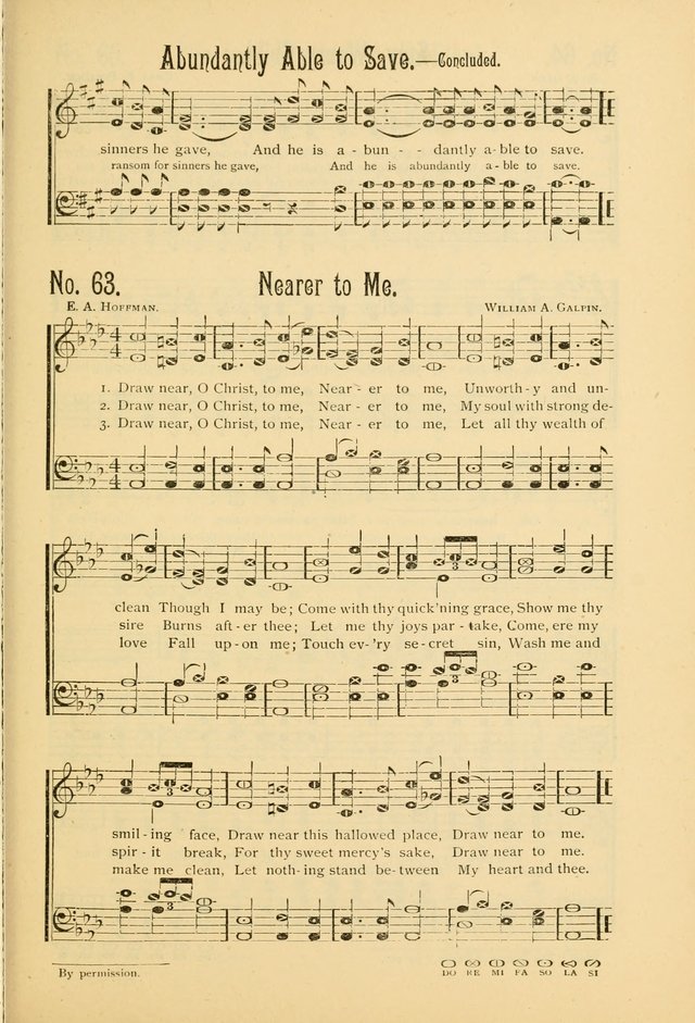 The Gospel in Song: combining "Sing the Gospel", "Echoes of Eden", and Other Selected Songs and Solos for the Sunday school page 63
