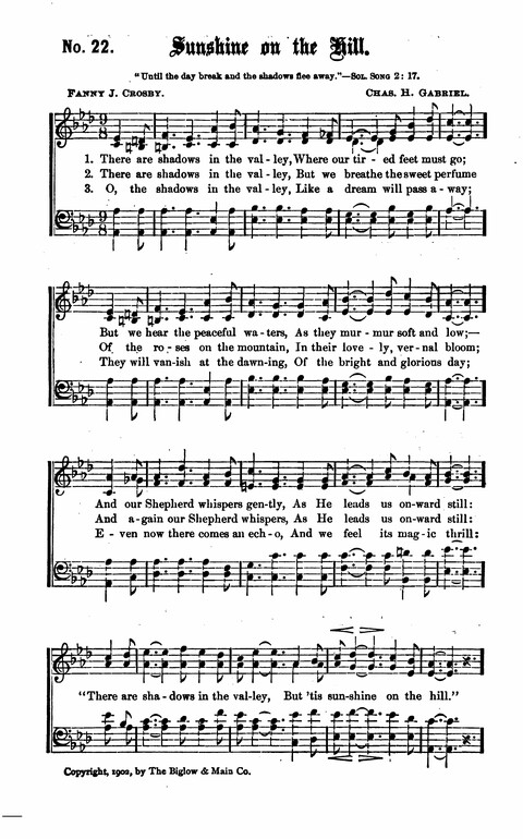 Gospel Tent Songs: Selected by F. H. Jacobs and I. Allan Sankey at the request of the Evangelistic Committee of Greater New York page 22