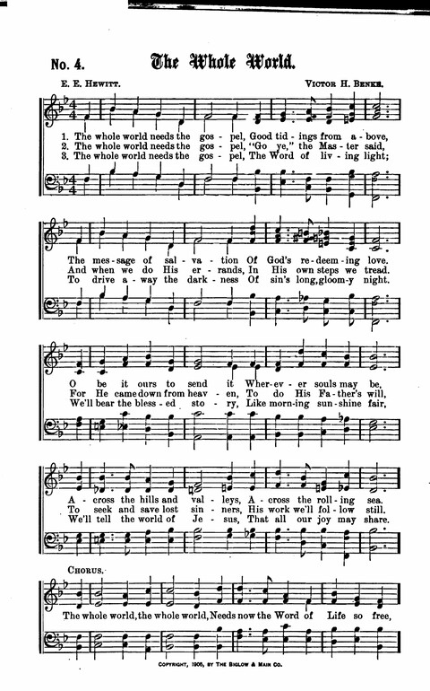 Gospel Tent Songs: Selected by F. H. Jacobs and I. Allan Sankey at the request of the Evangelistic Committee of Greater New York page 4
