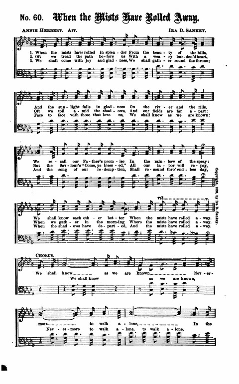 Gospel Tent Songs: Selected by F. H. Jacobs and I. Allan Sankey at the request of the Evangelistic Committee of Greater New York page 60